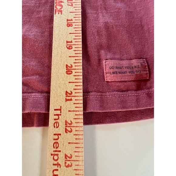 Life is Good rose pink Rapid Transit long slv relaxed tshirt S whimsical CUTE - Picture 7 of 9